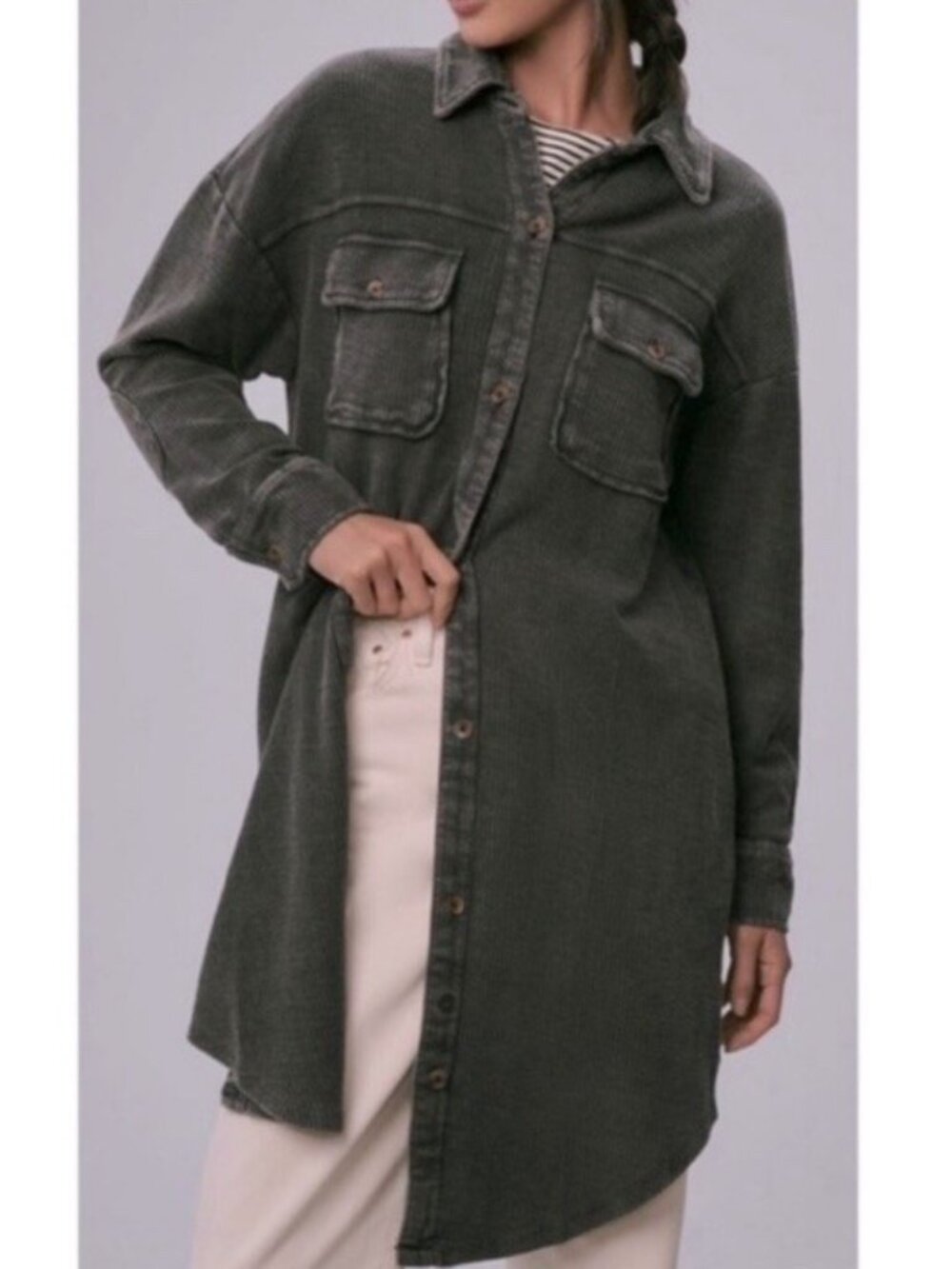 Anthropologie Pilcro Duster Shacket - Black
